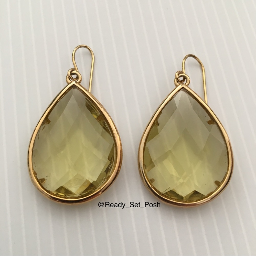Nwot C Wonder crystal teardrop earrings gold toned